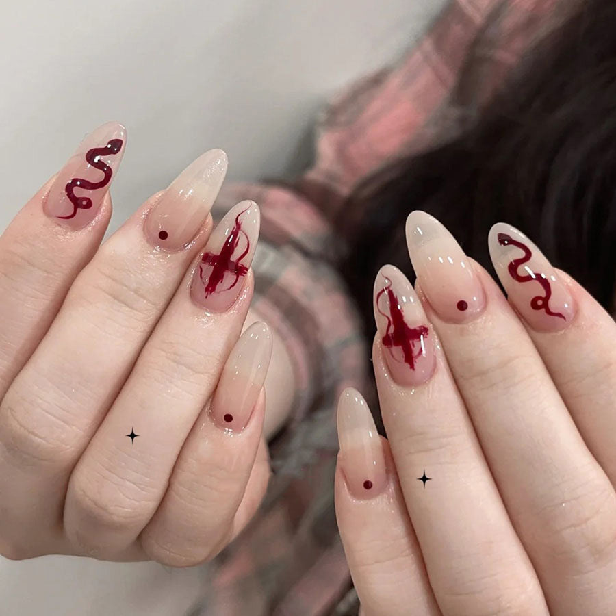 Sexy Cross Snake Pattern Elegant Finger Art