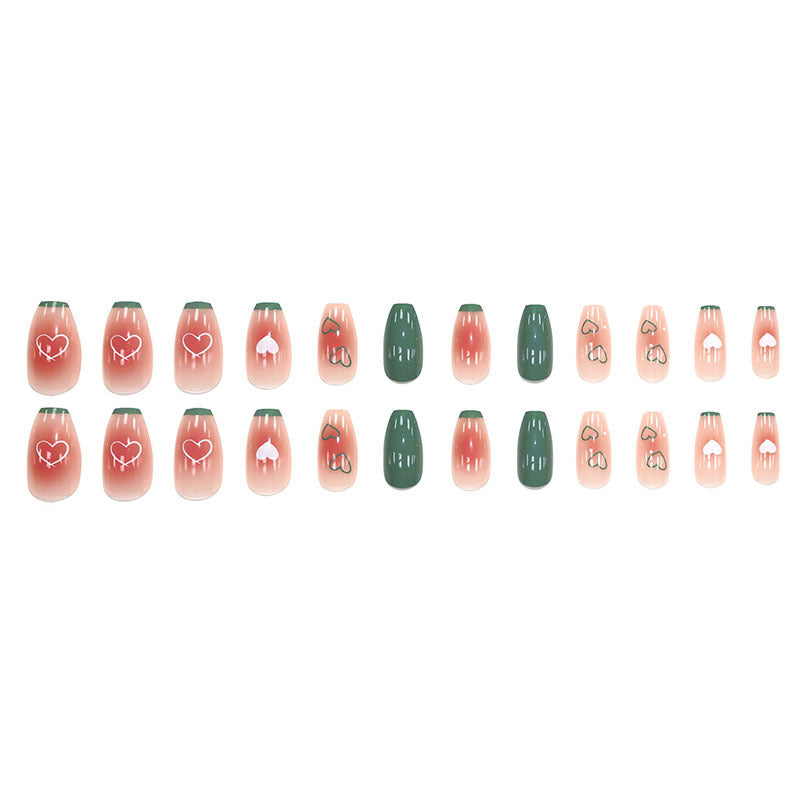 Sexy red heart-shaped long-style nail accessory