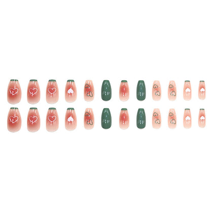 Sexy red heart-shaped long-style nail accessory