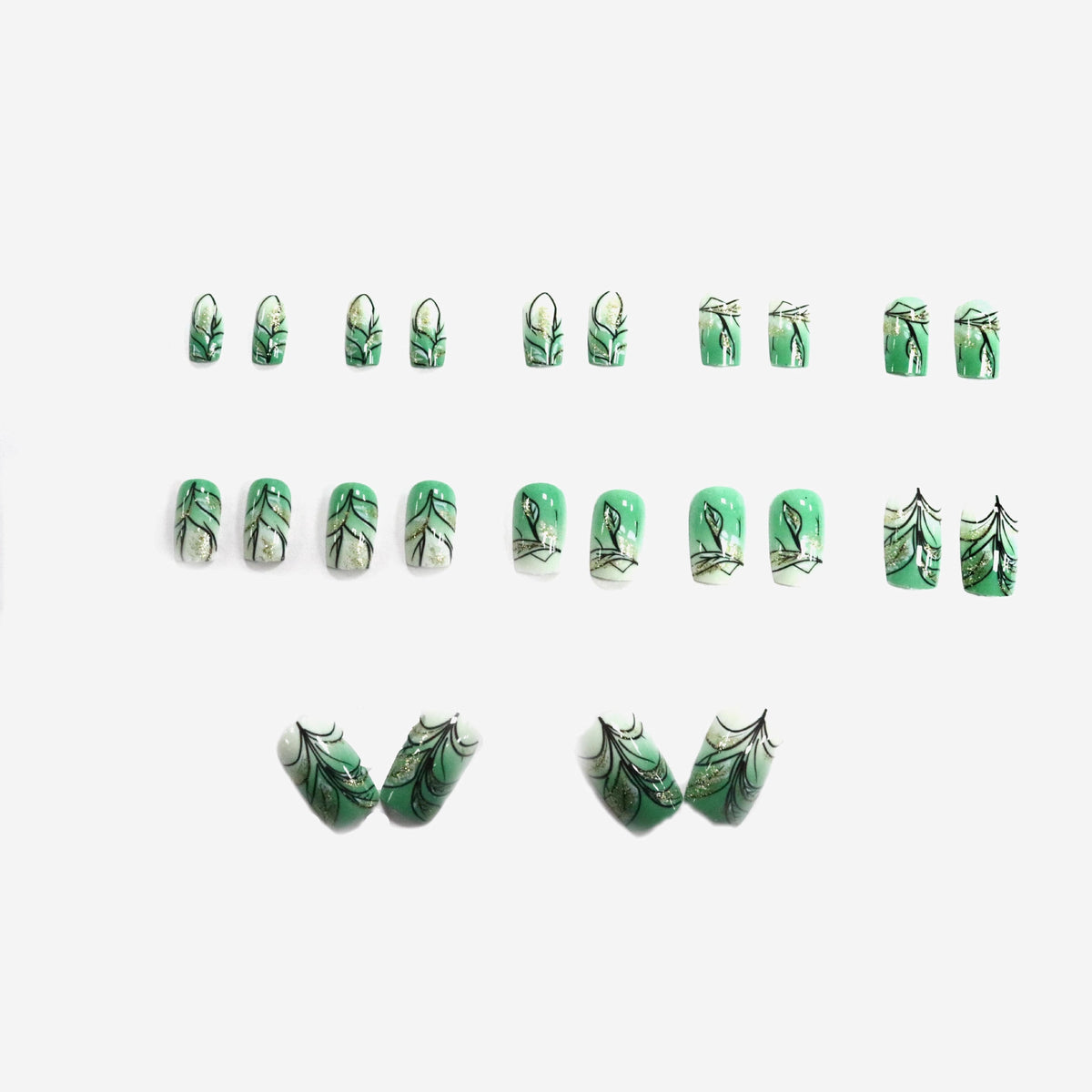 Emerald glitter nail polish