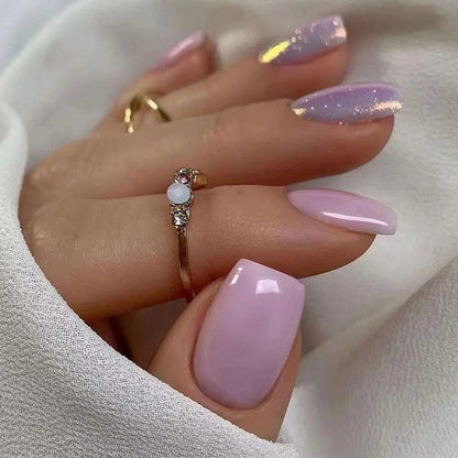 Solid color purple nail art with a sophisticated feel