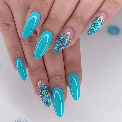 Blue-green forest burst into brilliant coolness and adorned with nails