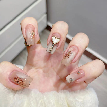 Black crystal heart-shaped small diamond accessory for nails
