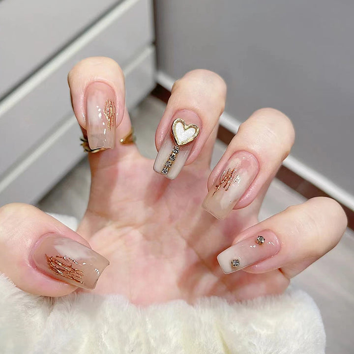 Black crystal heart-shaped small diamond accessory for nails