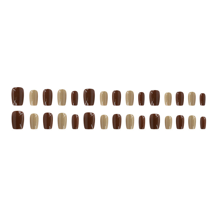 High-end texture and atmosphere mocha brown manicure