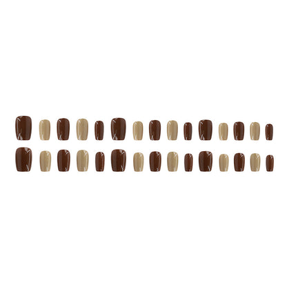 High-end texture and atmosphere mocha brown manicure