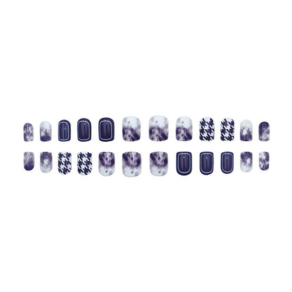 High-end luxury checkered nail art