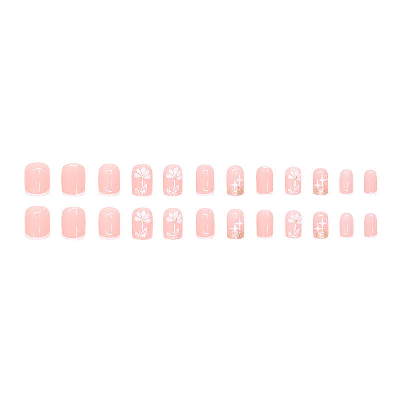 Pure desire white flower glitter nail polish