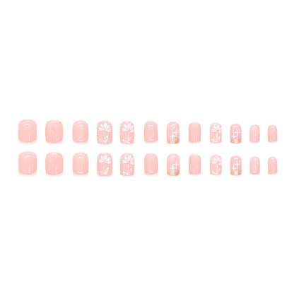 Pure desire white flower glitter nail polish