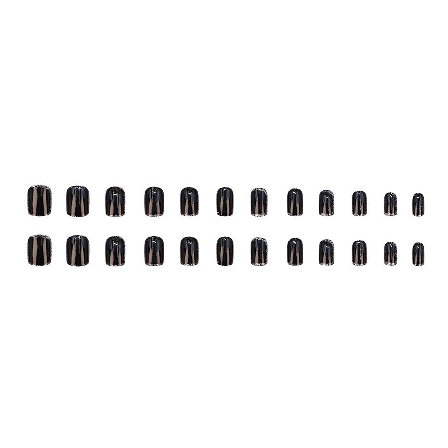 Black high-end silver-gold glitter nail polish