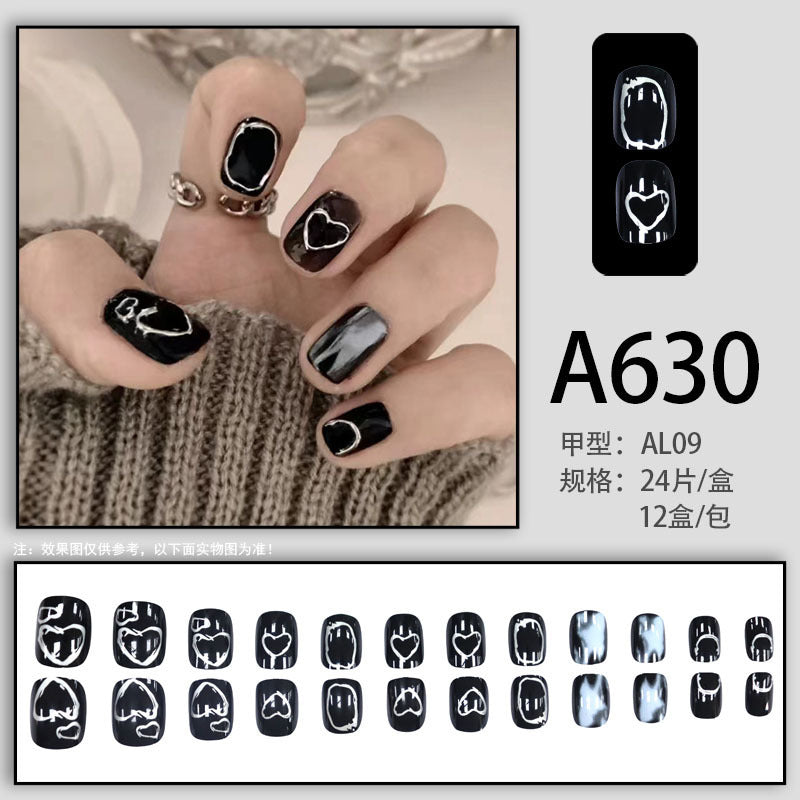 Dark magic black heart nail polish