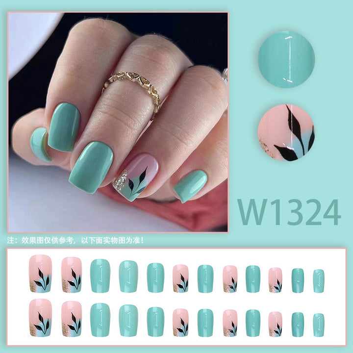 Leaf Buling's glittering green nail polish