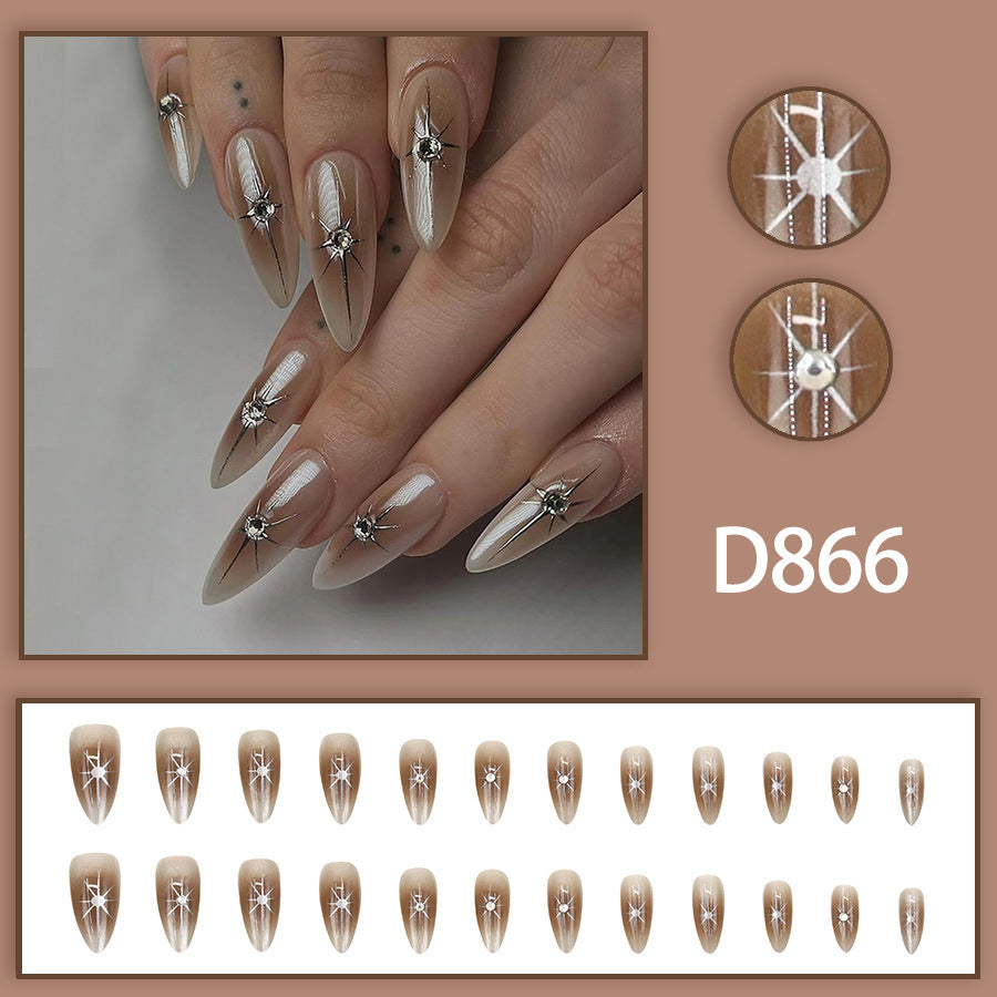 Sexy hot girl shining with sparkling diamonds and stylish nail art