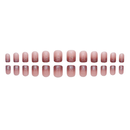Pink glitter powder girl high-end manicure
