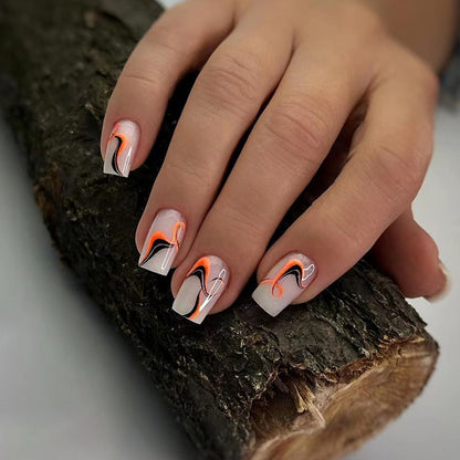 Irregular patterned ripple nail art