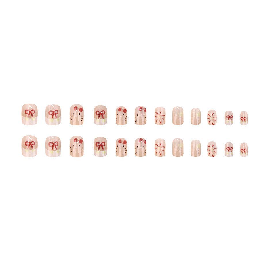 Cute cat, sweet and adorable gradient fireworks, unique nail art