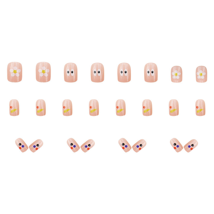 Dopamine small flower graffiti nail art