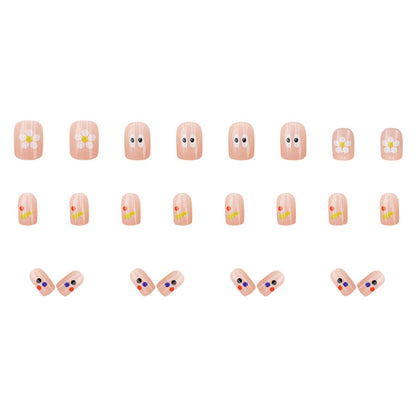 Dopamine small flower graffiti nail art