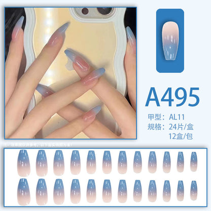 Blue and pink gradient nail polish