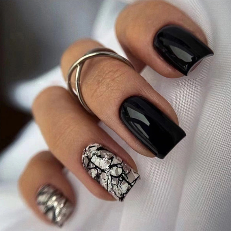 Sweet and Cool Cracked Nail Art