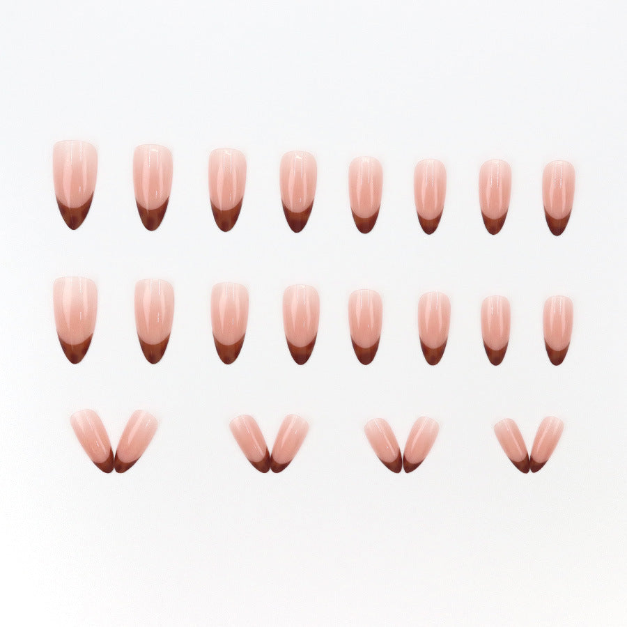 Red gloves with fashionable style almond-shaped nail polish