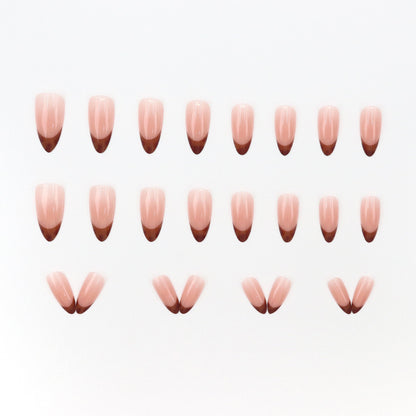 Red gloves with fashionable style almond-shaped nail polish