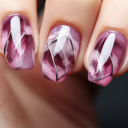 Magenta-hued smoky wine-infused mist manicure