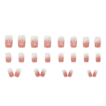 Sanded Lychee and White Strawberry Sweetheart Personalized Nail Art