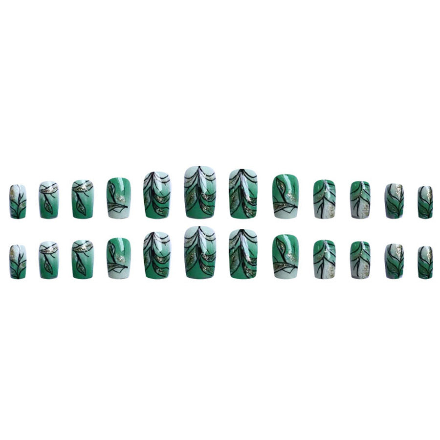Emerald glitter nail polish