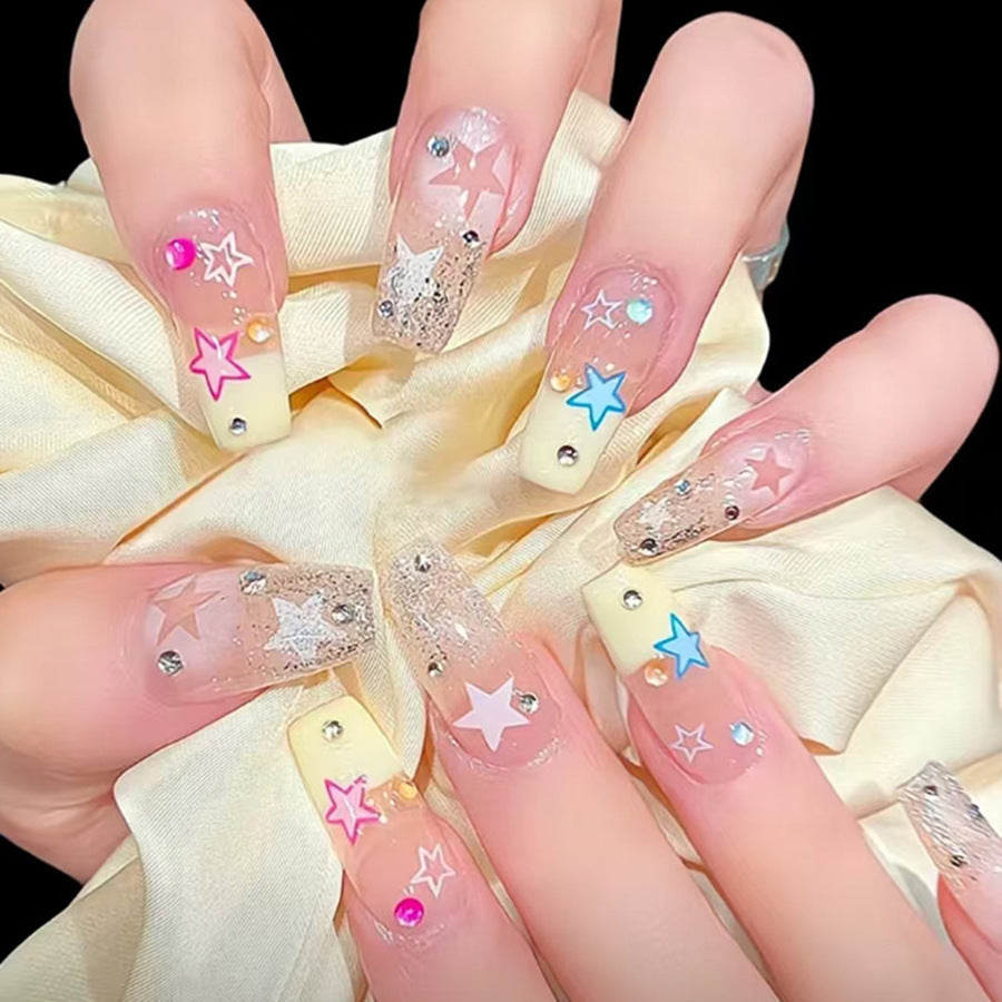 Cute Star Sparkling Nail Art