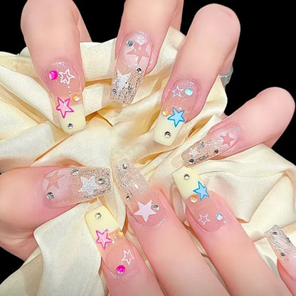 Cute Star Sparkling Nail Art