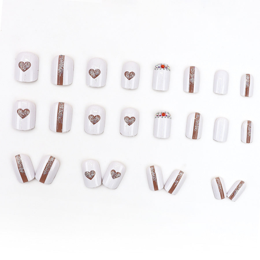 Hollowed-out heart-shaped diamond glitter nail polish