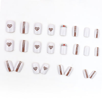 Hollowed-out heart-shaped diamond glitter nail polish