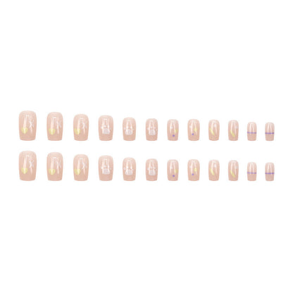 Ins-style graffiti can be both sweet and salty. Clear and simple minimalist manicure.