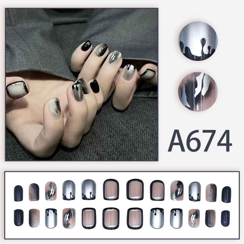 Dark and sexy girl's nail art with unique personality