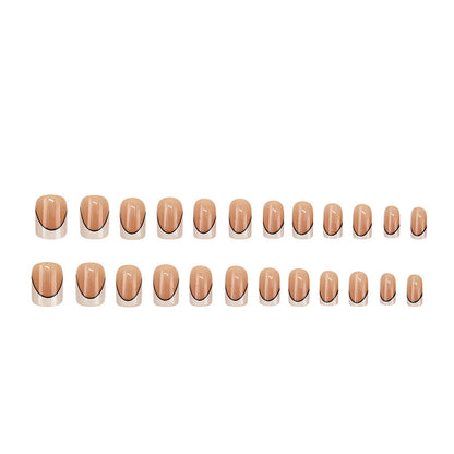 White crescent-shaped nail polish