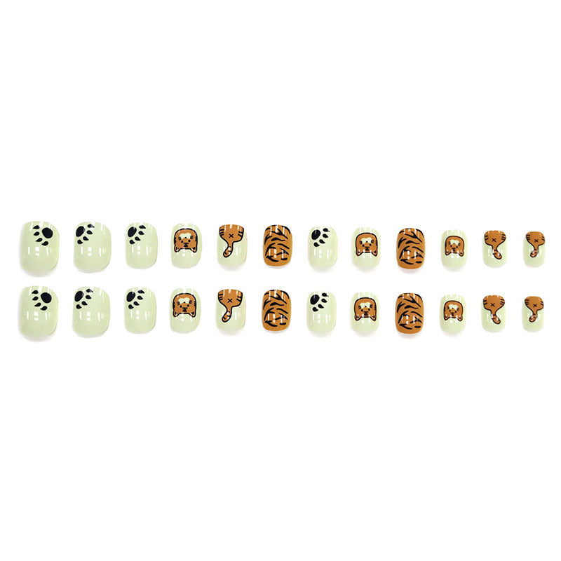 Cartoon little tiger manicure
