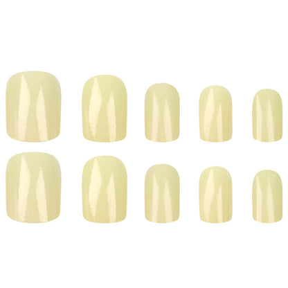 Macaron cream yellow manicure