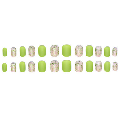 shimmering soft green nail polish