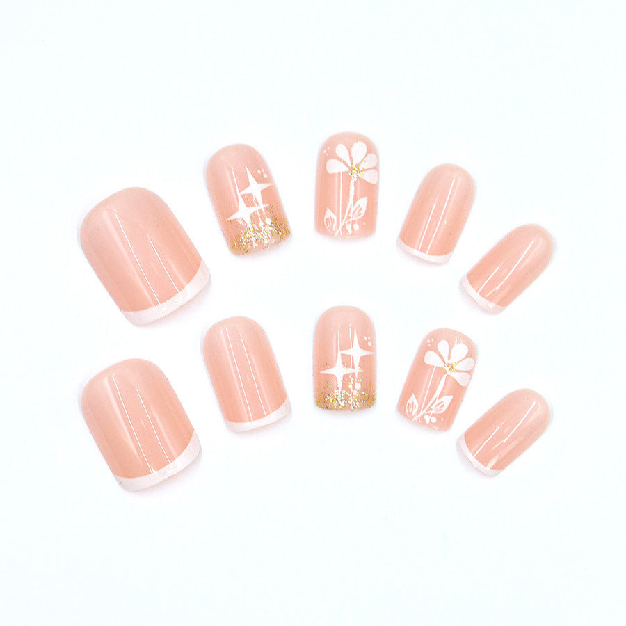 Pure desire white flower glitter nail polish