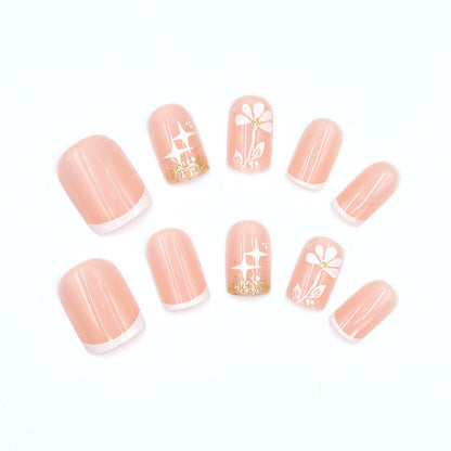 Pure desire white flower glitter nail polish