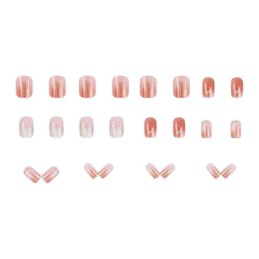 Soft pink little heart nail art