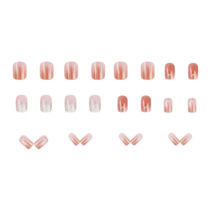 Soft pink little heart nail art