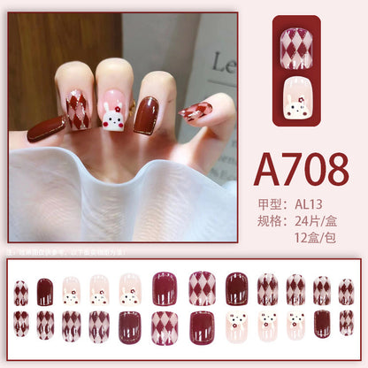 Cute cartoon rabbit patterned nail polish
