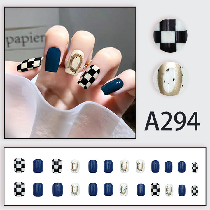 Chessboard pattern nail art