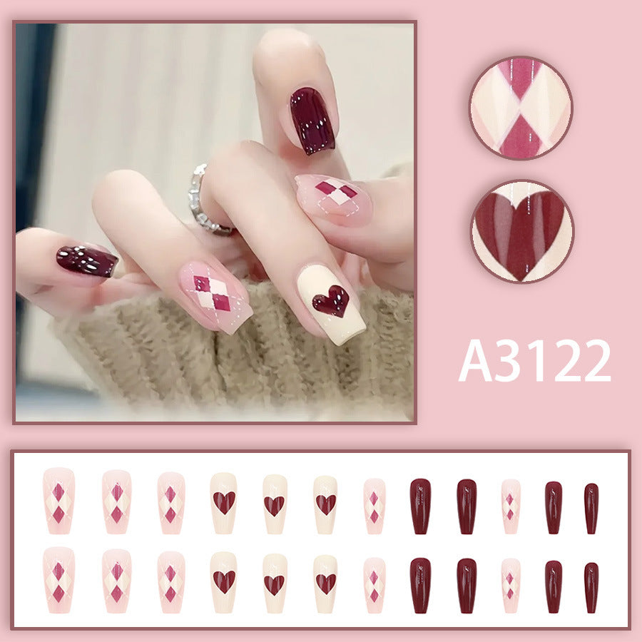 Diamond pattern high-end manicure