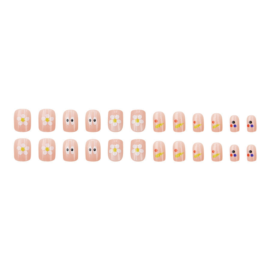 Dopamine small flower graffiti nail art
