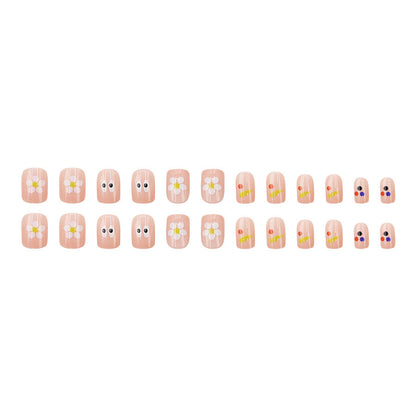 Dopamine small flower graffiti nail art