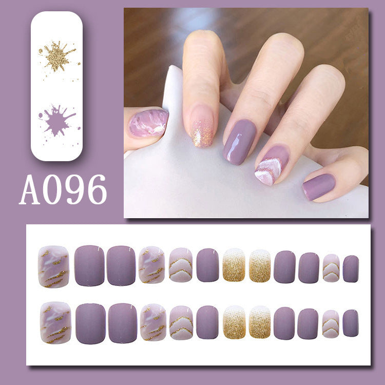 Simple and unique purple wavy nail art