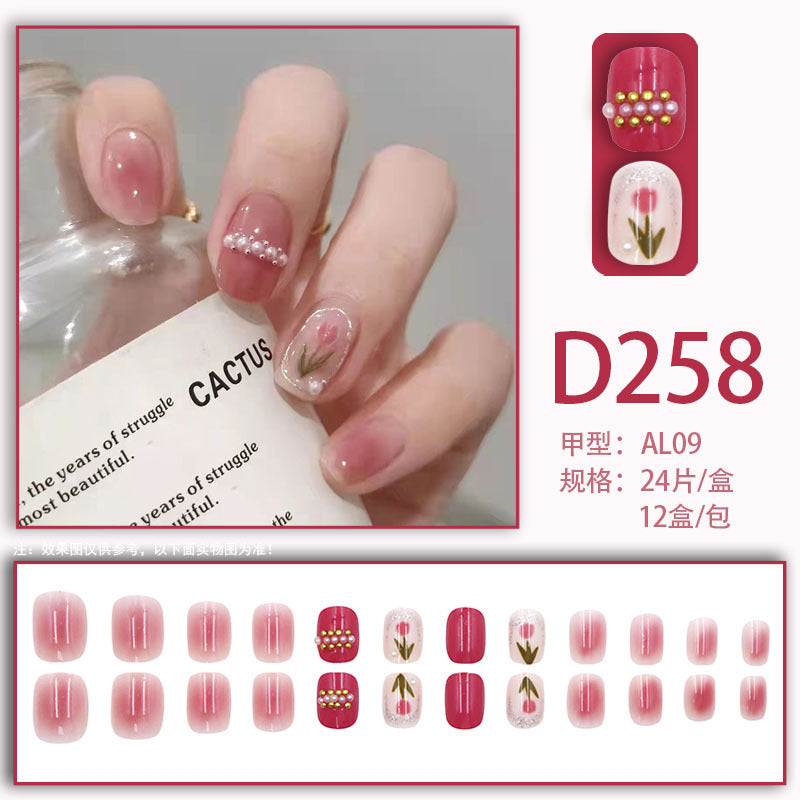 Diamonds shining, luxurious and cute, lovely student-style flower nail art